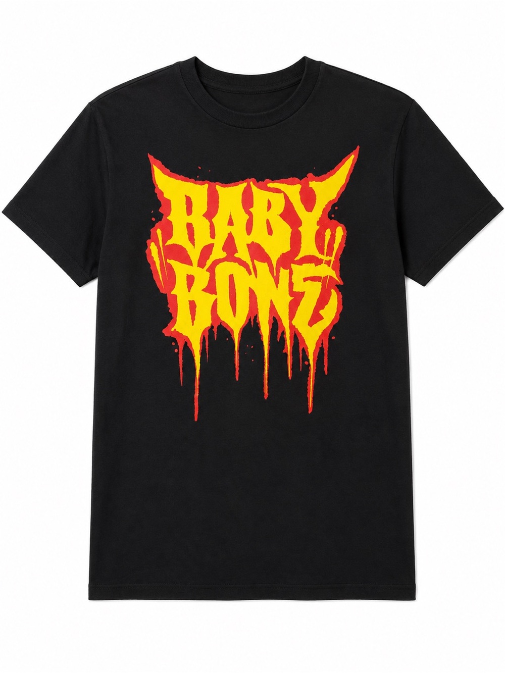 Kids Graphic Tee - Black with Yellow & Red Print